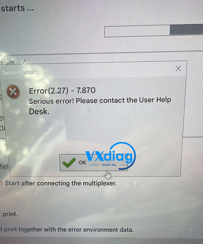 VXDIAG VCX SE for Benz – Error (2.27)-7.870