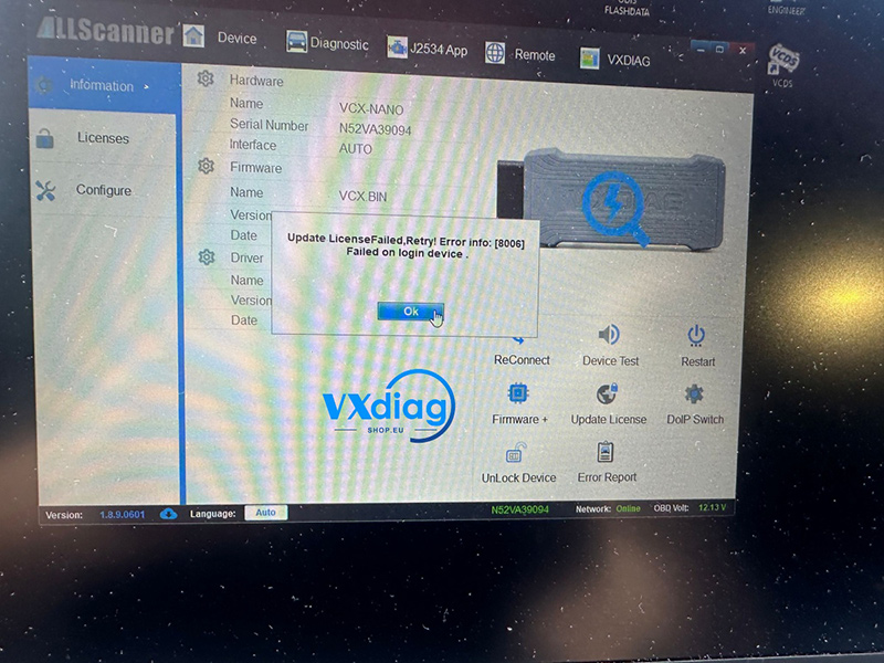 vxdiag-vcx-se-update-license-failed-error-8006