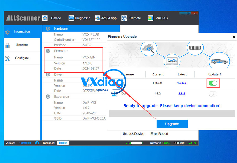 How to Activate VXDIAG Benz Truck License (BENZCV) and Update the Driver